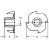 Impact nuts with 4 impact tips M8 x 11 x 22 mm
