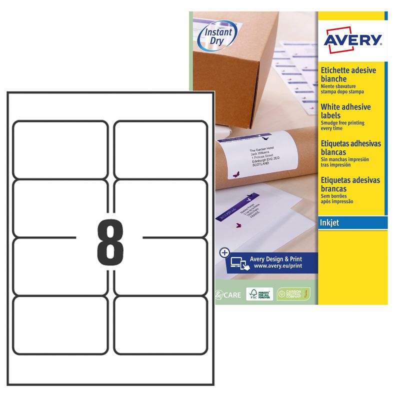 Avery etiketten J8165-40 99.1x67.7mm wit 320stuks