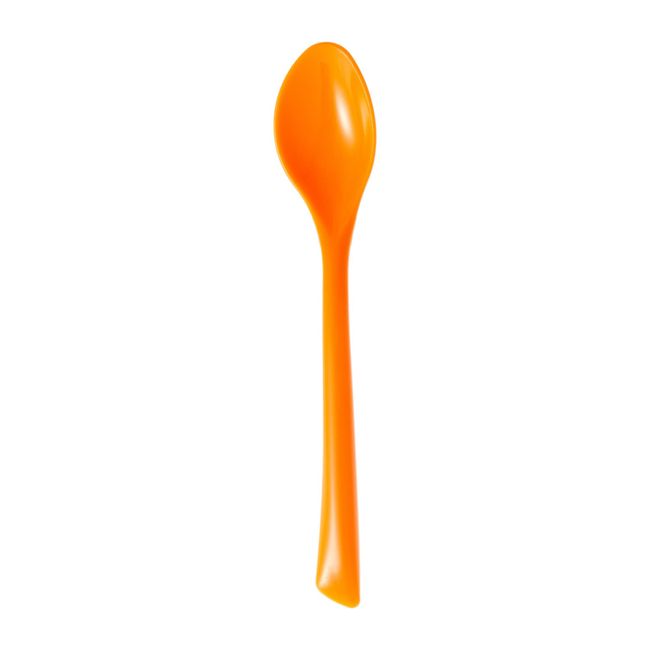 Nagao Tsubamesanjo Leaf Cutlery Spoon, Large, Orange, Set of 12, Made in Japan