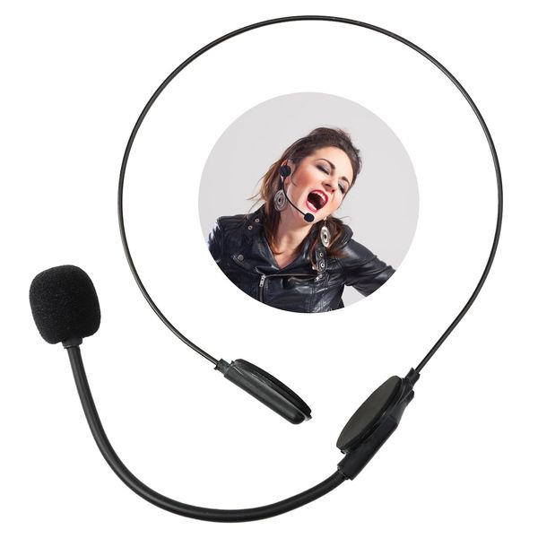 Koorium Microphone, Headset Mic Microphone Toy for Masquerade Ball Cosplay Party, Fake Rockstar Pop Singer Cosplay Headpiece, Essential Costume Accessories Headset