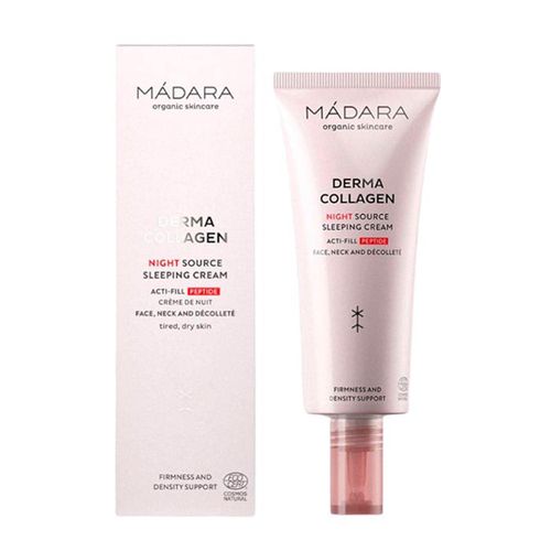 Madara Organic Skin Care Derma Collagen Night Source Sleeping Cream - Moisturising and Firming Night Cream with Peptides, Algae and Hyaluronic Acid for Anti-Ageing and Skin Renewal, 70 ml