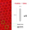 Diamond Refractive Bands for Bicycle, Red, Set of 4