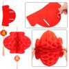 Whaline 20 Pcs Red Chinese Lanterns, 12 and 10 Inches Red Paper Lanterns Hanging Decorations for Chinese New Year, Spring Festival, Lantern Festival Celebration Supplies
