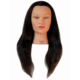 Bellrino 24 100% Human Hair Cosmetology Mannequin Manikin Training Head  with Clamp (24 ETHNIC SKIN ((DEBBIE+SET-NEW))