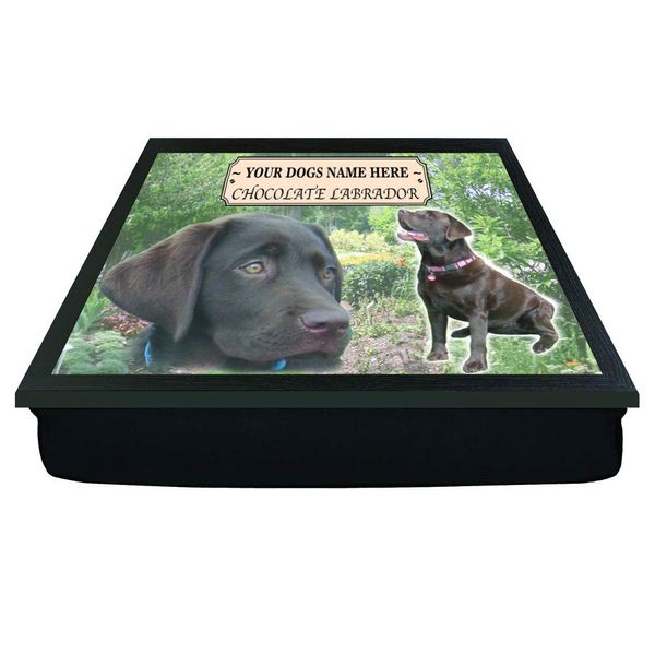 Chocolate Labrador Personalised Dog Breed Gift Lap Tray