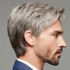 Wig, Men's Shot Wig, Middle-Aged Wig, Short Wig, Short, Grandpa, Dad, Business, Natural, Breathable, Heat Resistant, Cosplay, Men's Wig, Gentleman, Disguise, Full Wig, Halloween, Pardie, Ikemen, Fluffy, Harajuku, Black, Fashion, Short Hair, Beautiful Man