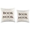 Modern Book Nook Reading Corner Decor Throw Pillow