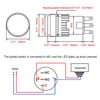Heschen 16mm Round Momentary Push Button Switch 1NO 1NC 24V LED Lamp 5 Pack (Blue)