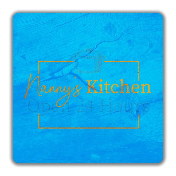 Shopagift Nanny's Kitchen 2 Pack Coasters Open 24 Hours Cooking Baking - 9cm x 9cm