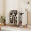 3-Tier Storage Cabinet w/2 Adjustable Shelves, Side Organizer and Mounted Hooks