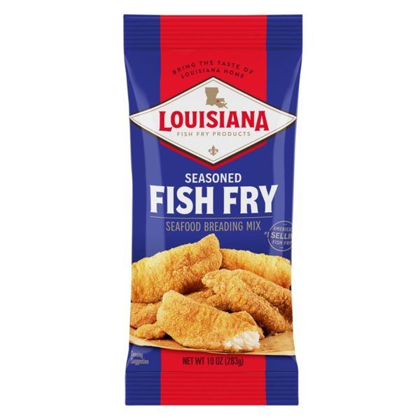 Louisiana Fish Fry - Seasoned Fish Fry Mix 10 Ounce (Pack of 1) Season All Your Fish, Shrimp, or Oysters to Perfection