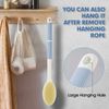 Backski Back Scrubber Anti Slip for Shower, Shower Brush Long Handle with Stiff and Soft Bristles, Body Exfoliator for Bath or Dry Brush(Blue)