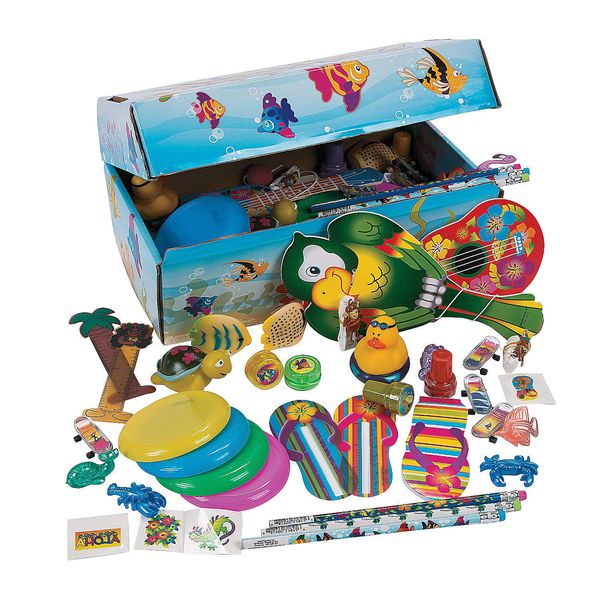 Tropical Treasure Chest Toy Assortment (100 Bulk Toys)