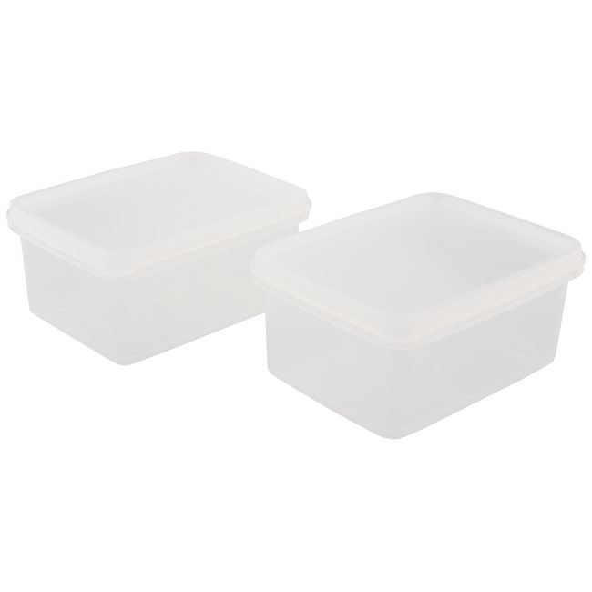 Nagao S-15 Storage Container, Square, Polypropylene, 16.9 fl oz (500 ml), Set of 2,