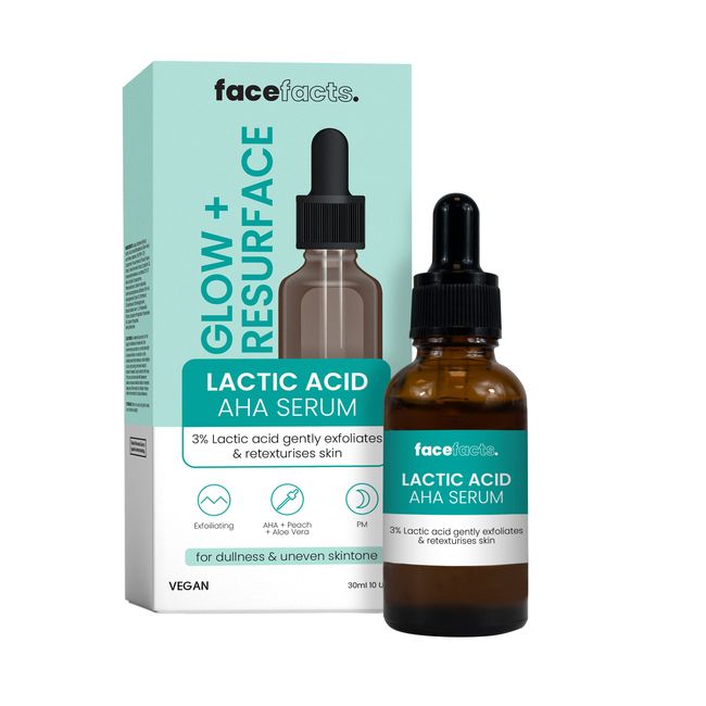 Face Facts Moisturising Facial Serum | Glowing and Even Skin | Lactic Acid | 30ml