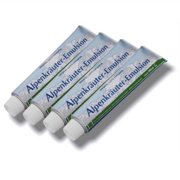 4X 200ml Lloyd Alpenkräuter Emulsion, Wellness, Sport, Massage, Creme, Balsam, Massagecreme mit Kräuter (800ml)