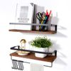 Floating Shelves Wall Mounted Set of 2 Solid Wood Wall Shelf Display Ledge Stor