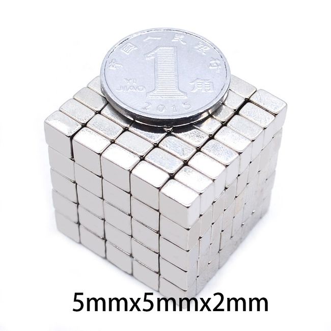 Block Neodymium Magnets N35 5x5x2mm, 20pcs