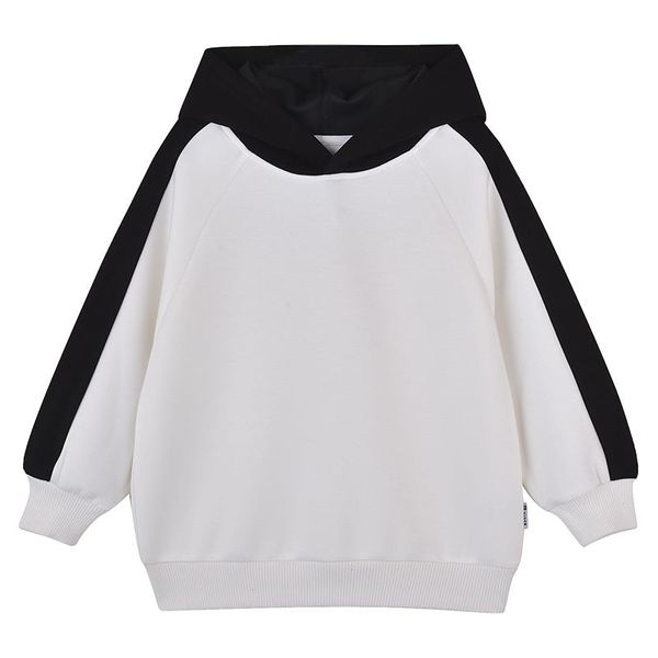 Baby Color Matching Design Loose Pullover Hoodie - 90 (12-24M) / White