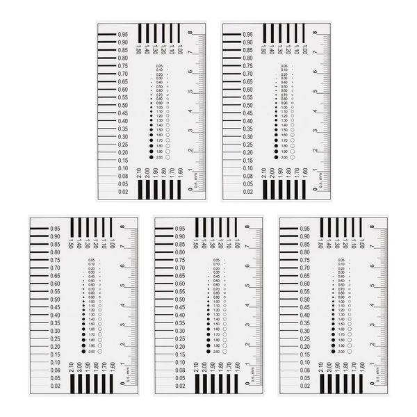 HARFINGTON 5pcs High Precision SEC Size Estimation Chart 8cm Transparency Flaw Detection Film Ruler for Diameter and Line Width Defects Measuring