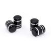 Black Aluminum Universal Valve Caps with 3 stripes