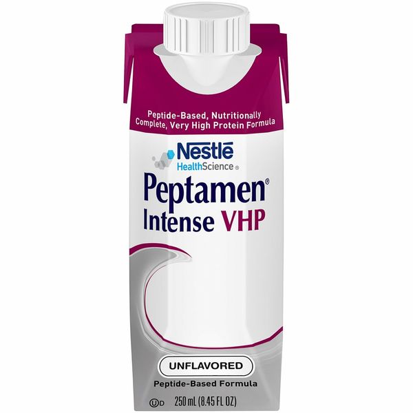 Nestle Peptamen Intense VHP Tube Feeding Formula Unflavored 250 mL Carton 24 Ct