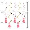 Creative Converting Twinkle Toes Assorted Danglers Hanging Decorations, One size, Pink