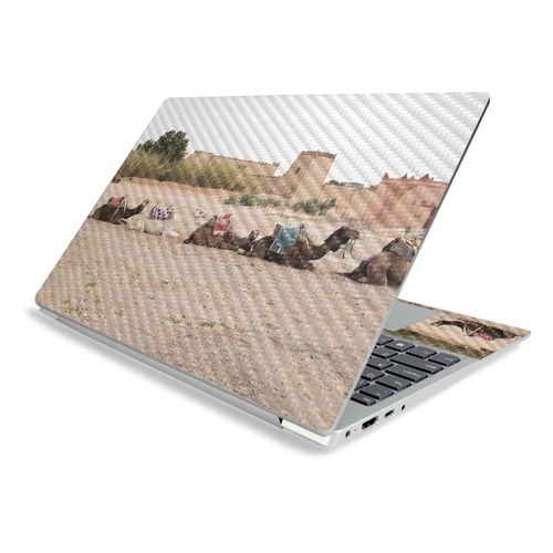 MightySkins Carbon Fiber Skin for Lenovo IdeaPad S340 15" (2019) - Single File Camels | Protective, Durable Textured Carbon Fiber Finish | Easy to Apply, Remove, and Change Styles | Made in The USA