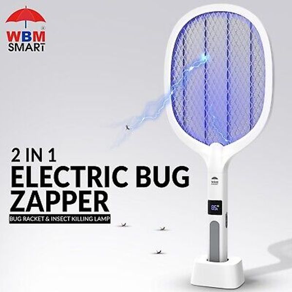 Large Rechargeable Electric Mosquito Fly Swatter Zapper Racket Bug Insect Killer