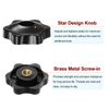 uxcell 10pcs Star Knobs M5 Female Threaded 32mm Head Plastic Through Hole Brass Screws Clamping Handle Threaded Knob Black