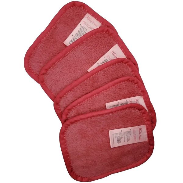 Original Makeup Eraser Set of (5) Mini Reusable Remover Cloths Red Lot