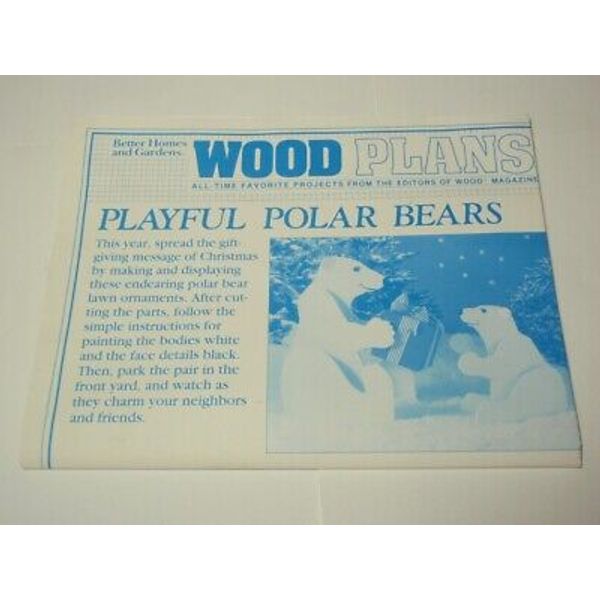 Vintage Better Homes and Gardens Wood Plans Playful Polar Bears *As-Is*