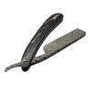 Classic Vintage Shaving Razors for Men New - Genuine Buffalo Horn Handle - Straight Cut Throat Shaving Razor - Damascus Steel - Beard Trimmer Razor - Wet Shaving Black - Storage Case