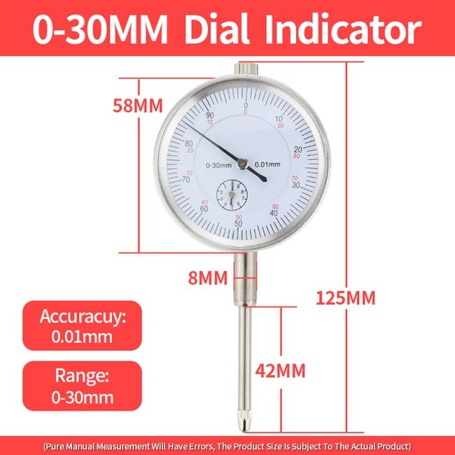 Formaldehyde Meter Dial Indicator Micrometer Time Precision Comparator Measurement Watch Gauge Device, [02] 0.8mm Dial Indicator