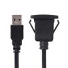 1m Waterproof Single USB 3.0 Extension Latch Mount Car AUX Cable for Dashboard Panel