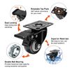 Moogiitools 2 inch Caster Wheels Set of 4（Pcs）, Lockable Bearing Plate Caster Wheels with Brakes, 360-degree Swivel Casters