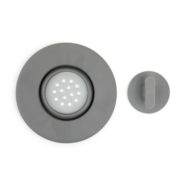 Core Kitchen Essential Sink Strainer with Stopper 5" Diameter - Stopper Conveniently Suctions to Sink Wall - Grey