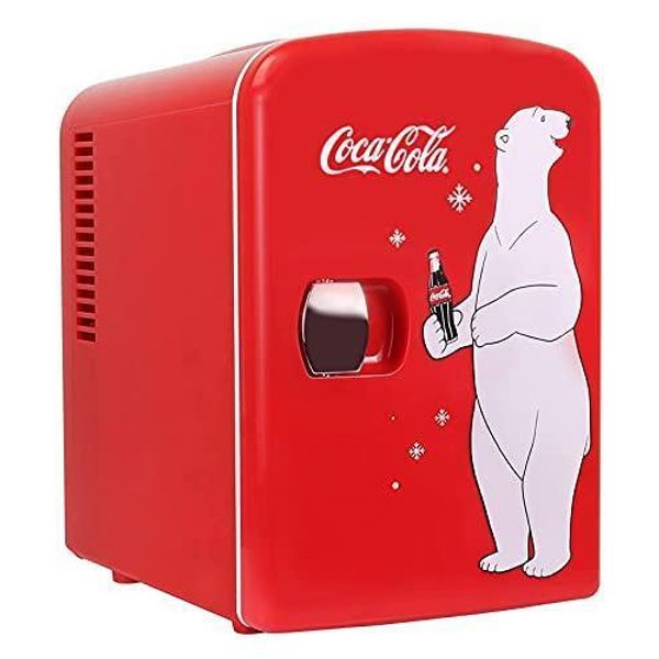 Coca-Cola 4L Portable Cooler/Warmer, Compact Personal Travel Fridge for Snacks