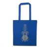 Flox Creative Blue Tote Bag Guitar Skull Illustration