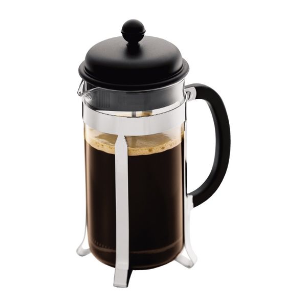 Bodum 1918-01 CAFFETTIERA Kaffeebereiter (French Press System, Permanent Edelstahlfilter, 1,0 liters) schwarz