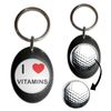 BadgeBeast.co.uk I Love Vitamins - Black Golf Ball Marker Key Ring