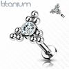16G THREADLESS PUSH IMPLANT TITANIUM TRIANGLE CLUSTER LABRET HELIX TRAGUS STUD