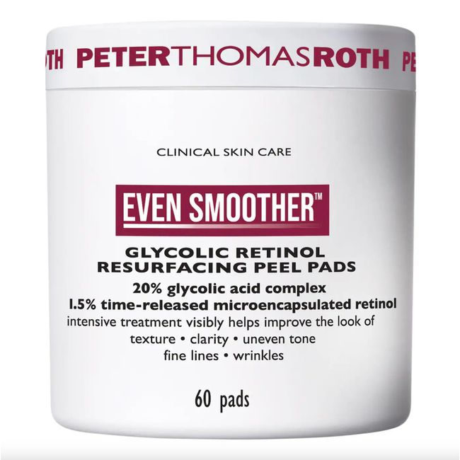 Peter Thomas Roth Even Smoother Glycolic Retinol Resurfacing Peel Pads (60 Pads)