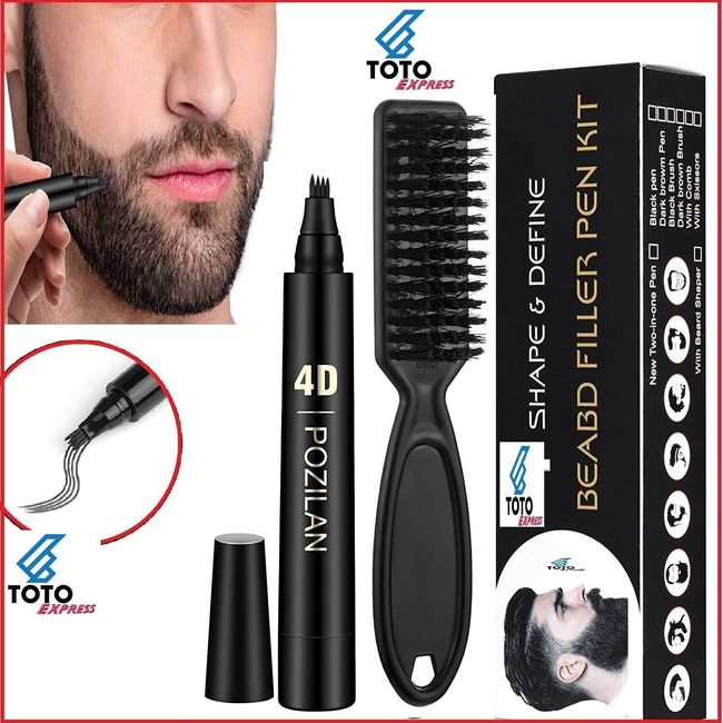 Kit De Lapiz Para Rellenar La Barba Y El Bigote Lapiz Para Hacer Crecer La Barba