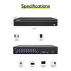 SANNCE 4K POE Security NVR 16CH 8MP Video Recorder For Camera System IP Network