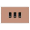 BG Evolve Polished Copper Custom Appliance Grid Switch 3 Gang Screwless