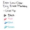 EXPO Low Odor Dry Erase Markers, Chisel Tip, Basic Assorted, 4 pk