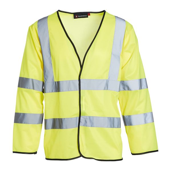 Blackrock Hi Vis Long Sleeve Vests Yellow, Reflective High Vis Jackets, Hi Viz, Work Utility & Safety Clothing, Neon Clothes, Running, Jacket, Hivisible, Security, PPE, Fluorescent - Size XL