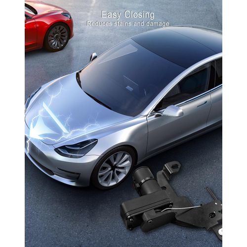 Vaticas Power Frunk Soft Closing Lock Fit for Tesla Model Y 2021-2024, Black Metal Frunk Closer, Automatic Lock Closer for Front Trunk Suction Cover