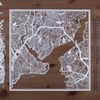 Istanbul Paper Cut Map White 30x30 cm Paper Art